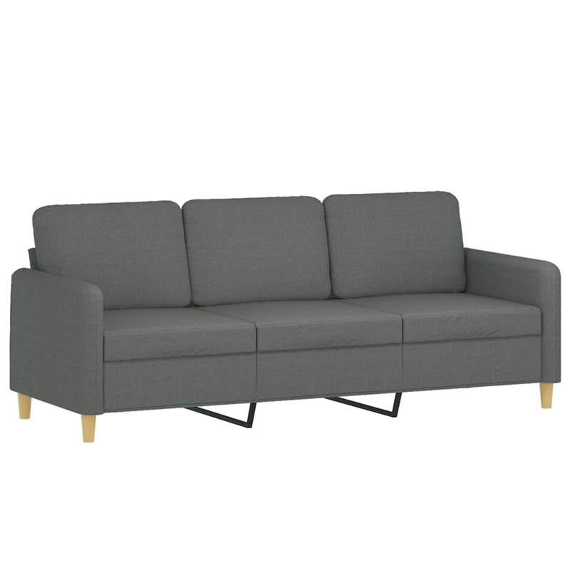 Vidaxl Metal 3-Seater Sofa in Dark Gray Fabric