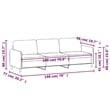 Vidaxl Metal 3-Seater Sofa in Black Fabric