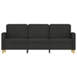 Vidaxl Metal 3-Seater Sofa in Black Fabric