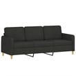 Vidaxl Metal 3-Seater Sofa in Black Fabric