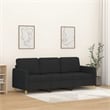 Vidaxl Metal 3-Seater Sofa in Black Fabric