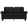 Vidaxl Metal 2-Seater Sofa in Black Faux Leather