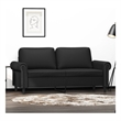 Vidaxl Metal 2-Seater Sofa in Black Faux Leather
