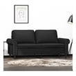 Vidaxl Metal 2-Seater Sofa in Black Faux Leather