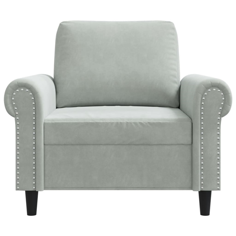 Vidaxl Single Sofa Chair in Light Grey Velvet
