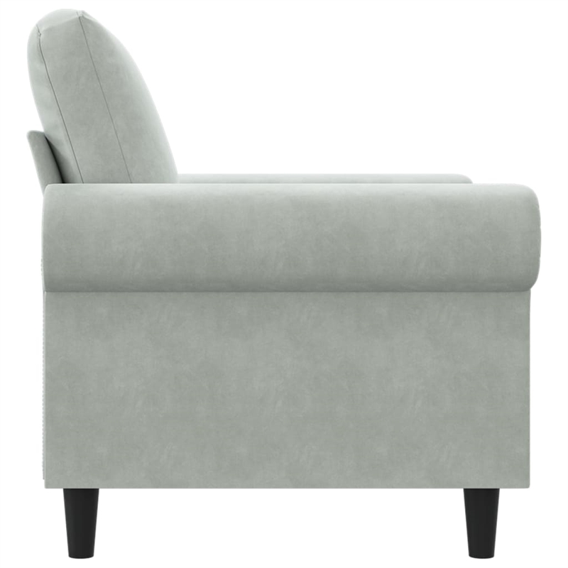 Vidaxl Single Sofa Chair in Light Grey Velvet