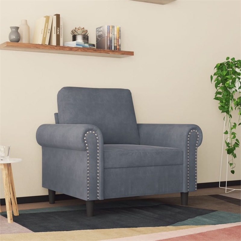 Vidaxl Single Sofa Chair in Dark Grey Polyester