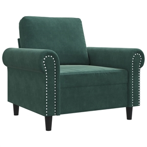 Vidaxl Single Sofa Chair in Dark Green Velvet