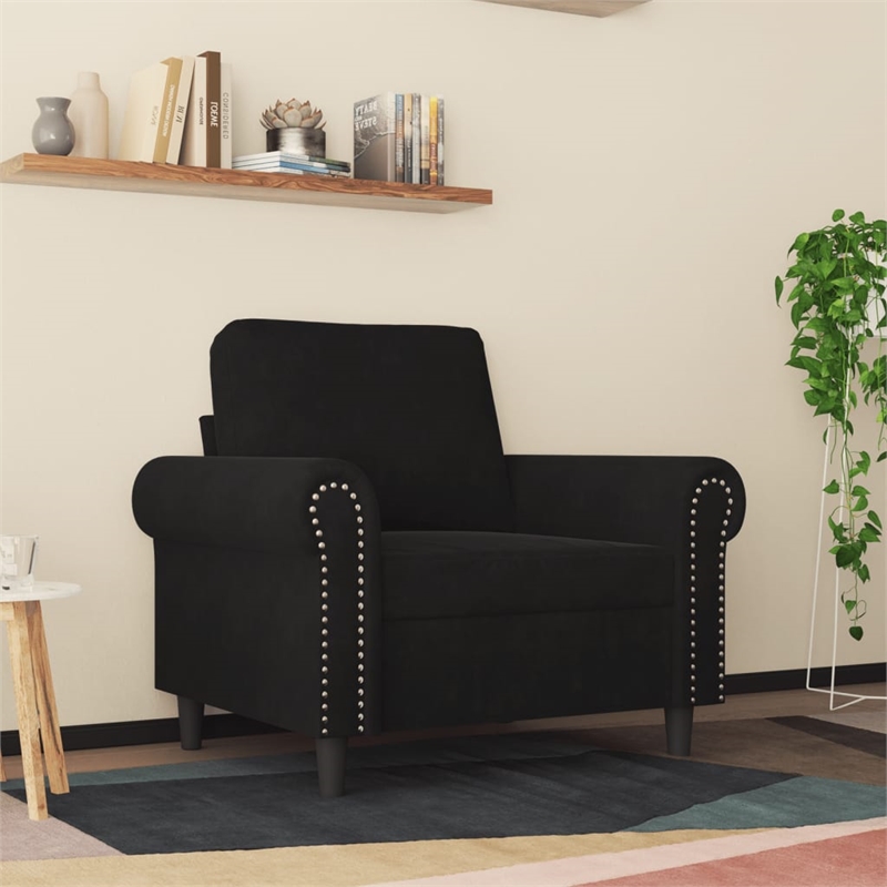 Vidaxl Single Sofa Chair in Black Velvet