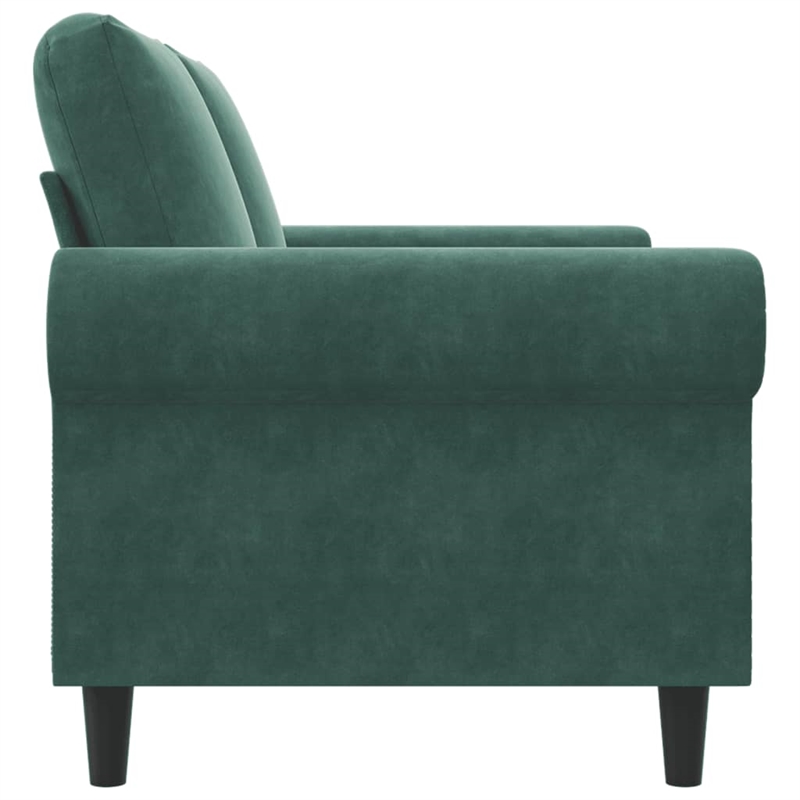 Vidaxl Metal 2-Seater Sofa in Dark Green Polyester Velvet