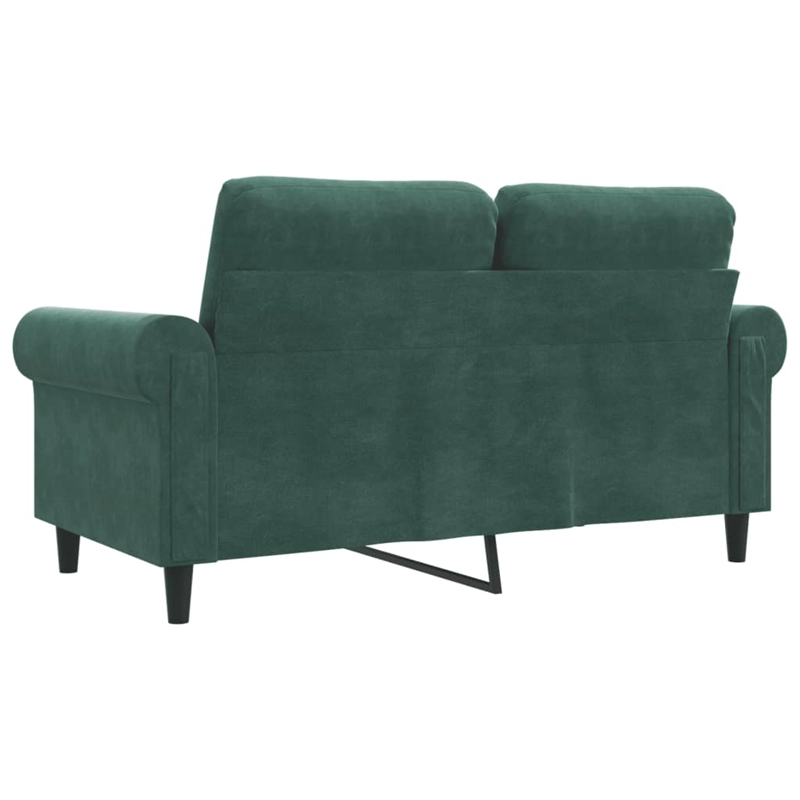 Vidaxl Metal 2-Seater Sofa in Dark Green Polyester Velvet