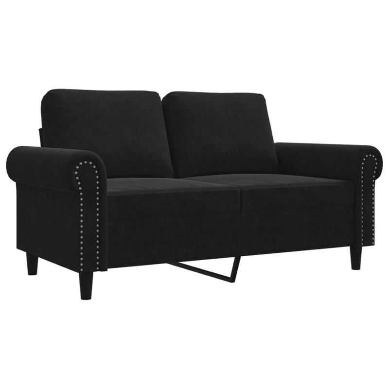 Vidaxl Metal 2-Seater Sofa in Black Velvet