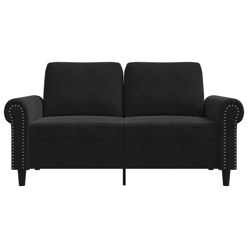Vidaxl Metal 2-Seater Sofa in Black Velvet