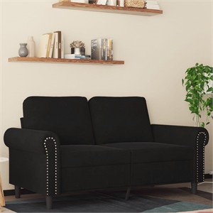 Vidaxl Metal 2-Seater Sofa in Black Velvet