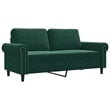 Vidaxl Metal 2-Seater Sofa in Dark Green Polyester