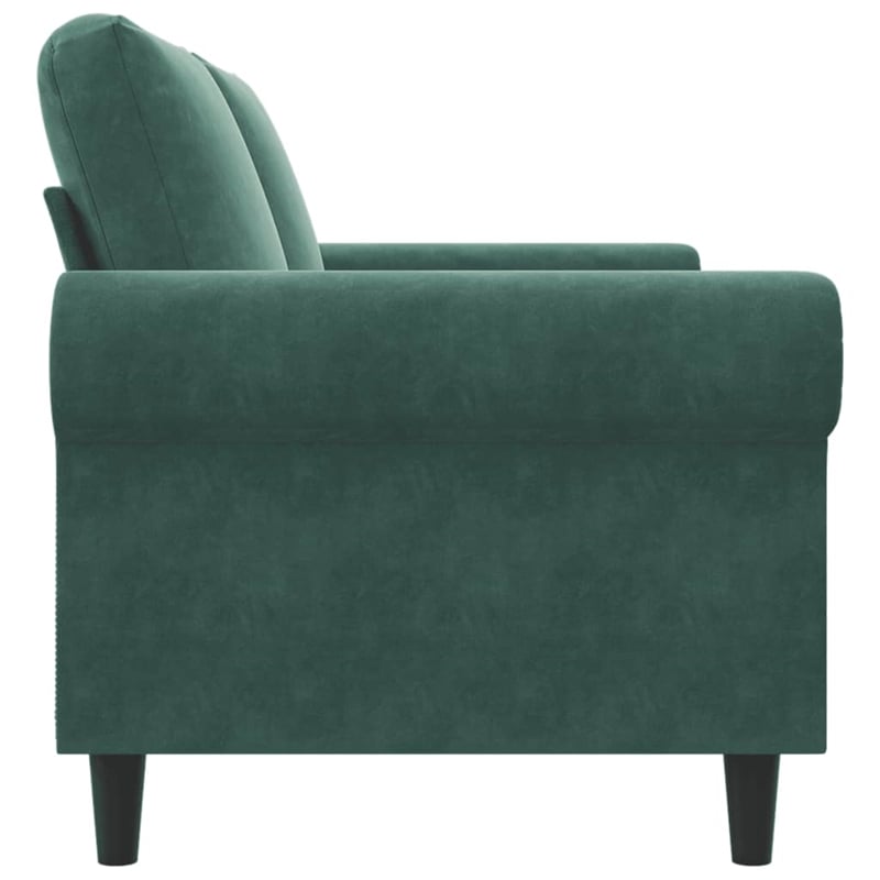 Vidaxl Metal 2-Seater Sofa in Dark Green Polyester
