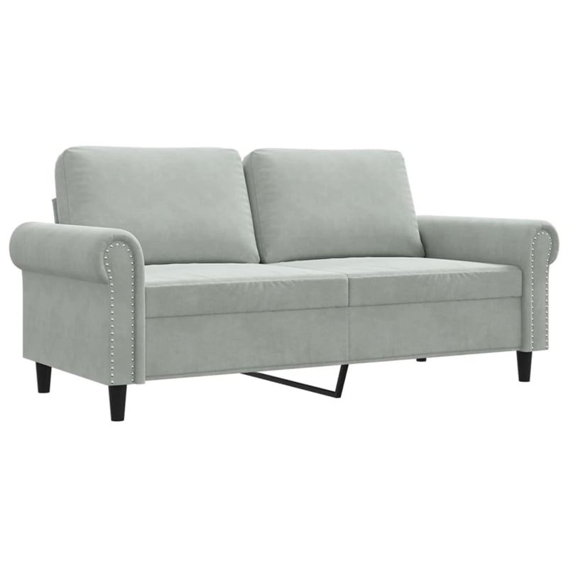 Vidaxl Metal 2-Seater Sofa in Light Gray Polyester