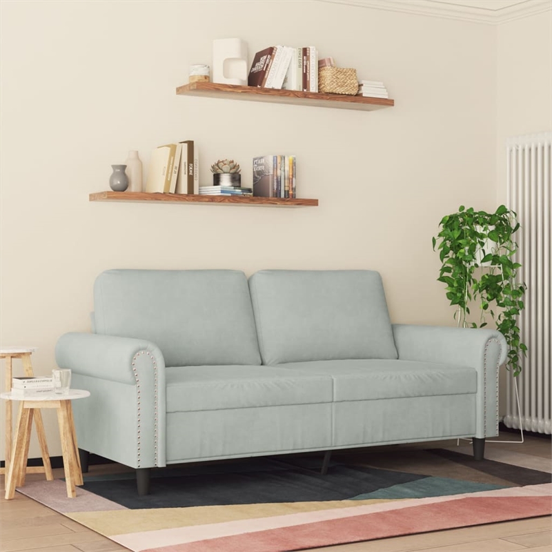 Vidaxl Metal 2-Seater Sofa in Light Gray Polyester
