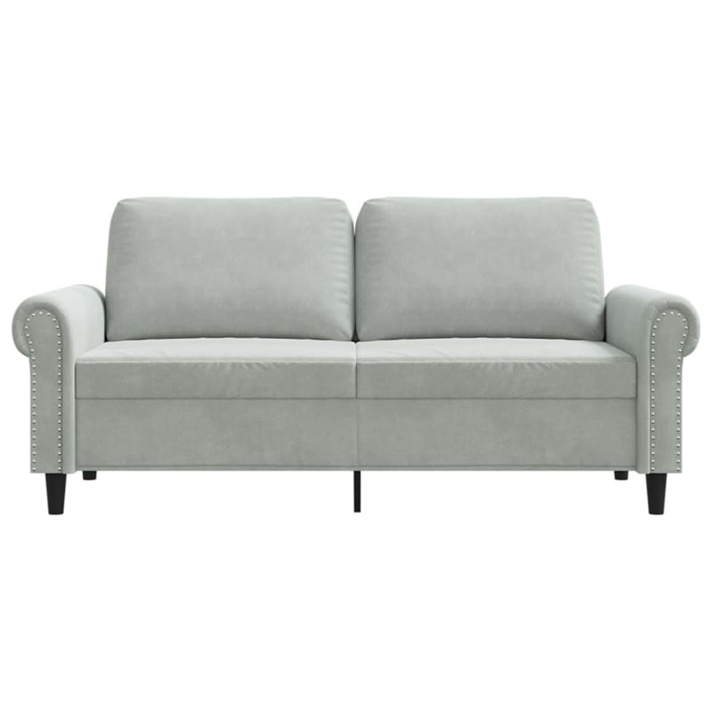 Vidaxl Metal 2-Seater Sofa in Light Gray Polyester