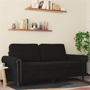Vidaxl 2-Seater Sofa in Black Polyester