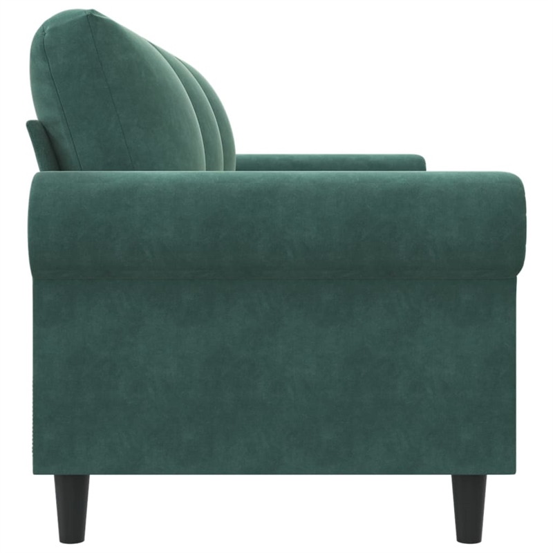 Vidaxl Metal 3-Seater Sofa in Dark Green Velvet