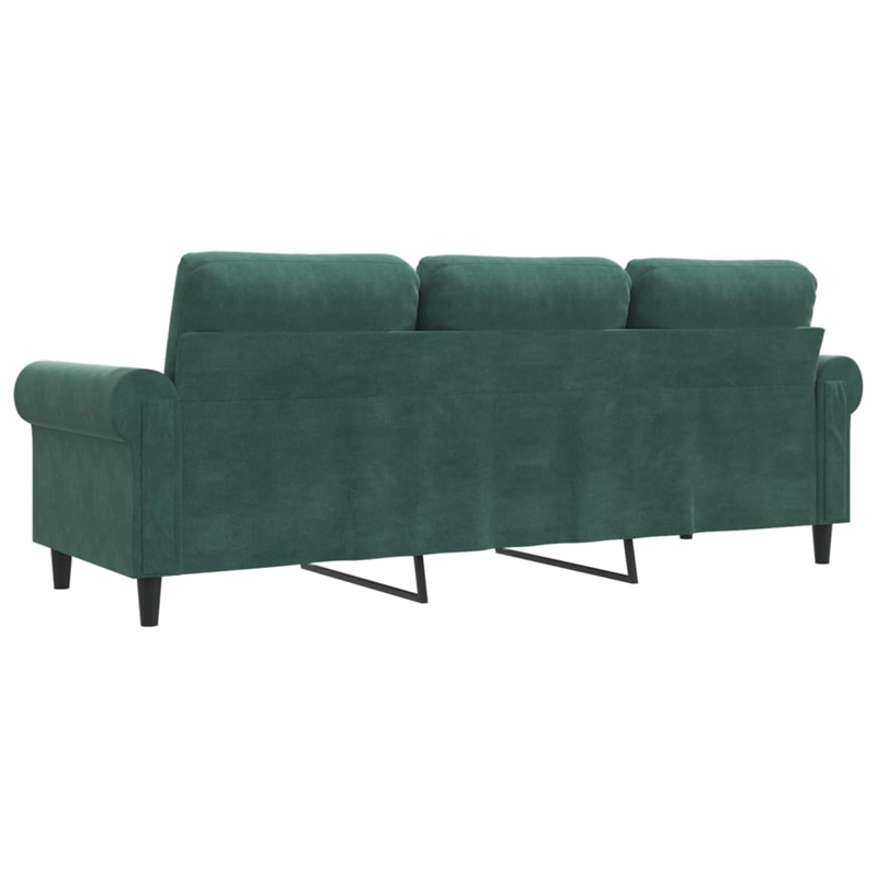 Vidaxl Metal 3-Seater Sofa in Dark Green Velvet