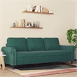 Vidaxl Metal 3-Seater Sofa in Dark Green Velvet