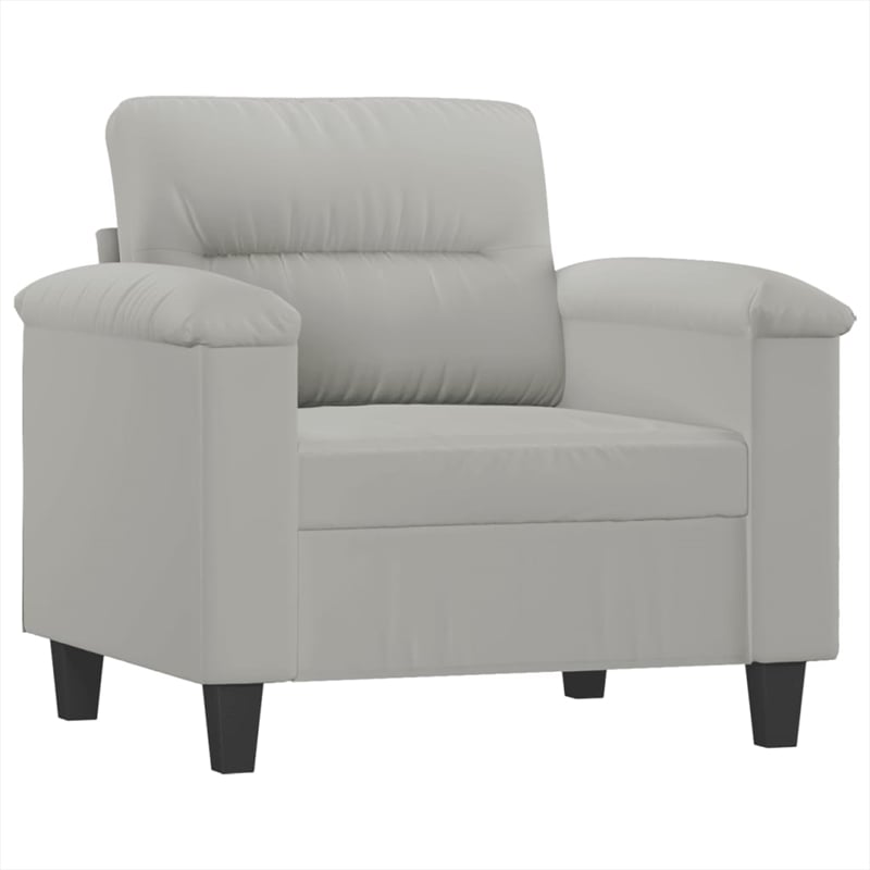 Vidaxl Single Sofa Chair in Light Grey Microfiber
