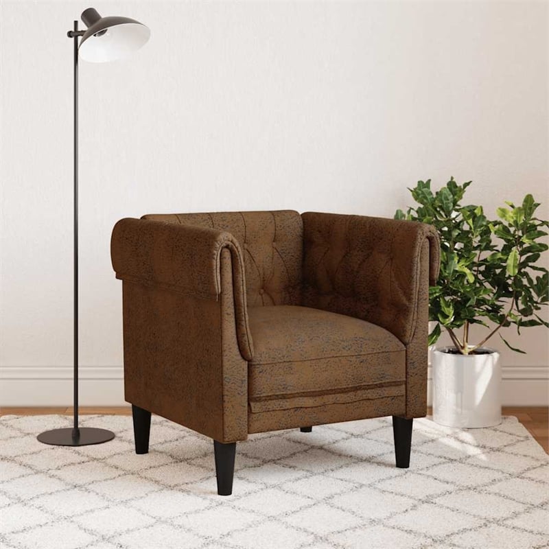 Vidaxl Chesterfield Single Sofa Chair in Brown