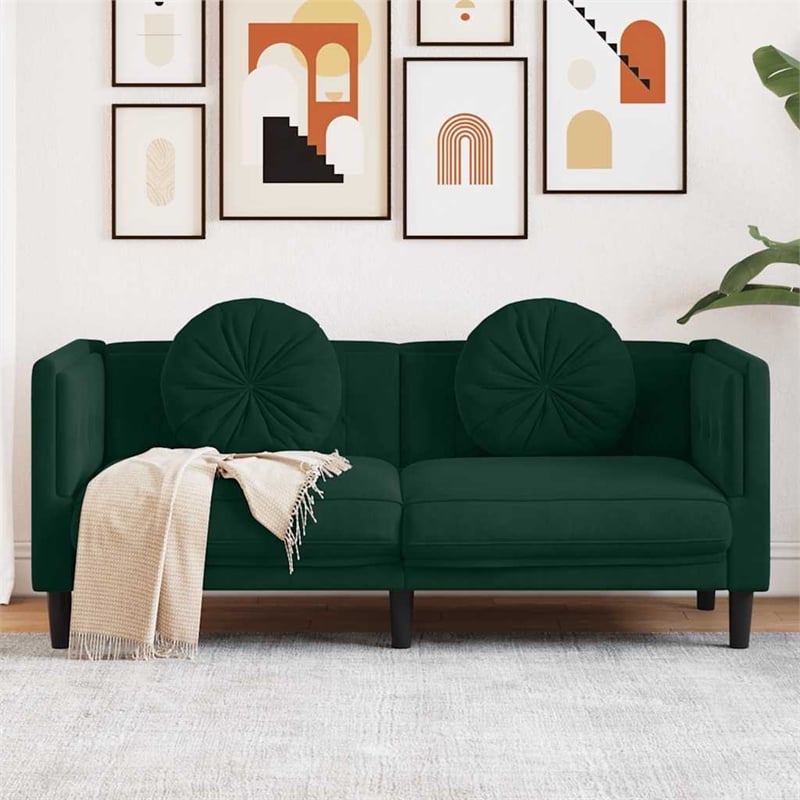 Vidaxl Sofa in Dark Green Polyester