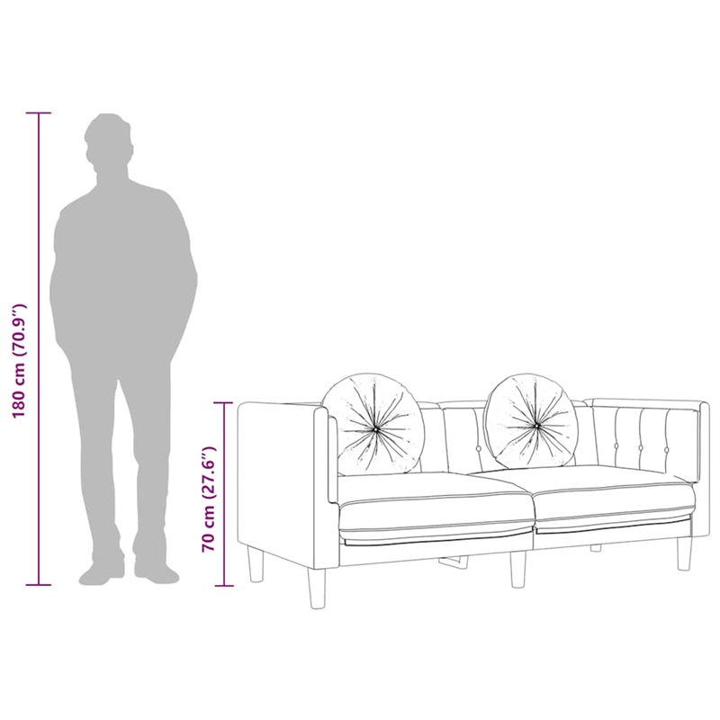 Vidaxl Sofa in Dark Green Polyester Velvet