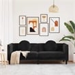 Vidaxl 3-Seater Sofa in Black Polyester Velvet