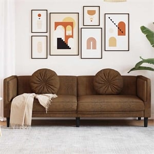 Vidaxl Sofa in Brown Faux Suede Leather