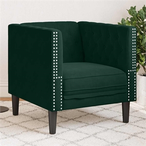 Vidaxl Chesterfield Single Sofa Chair in Dark Green