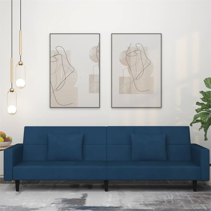 Vidaxl Sofa Bed in Blue Velvet