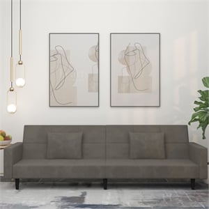 Vidaxl 2-Seater Sofa Bed in Dark Gray Polyester Velvet
