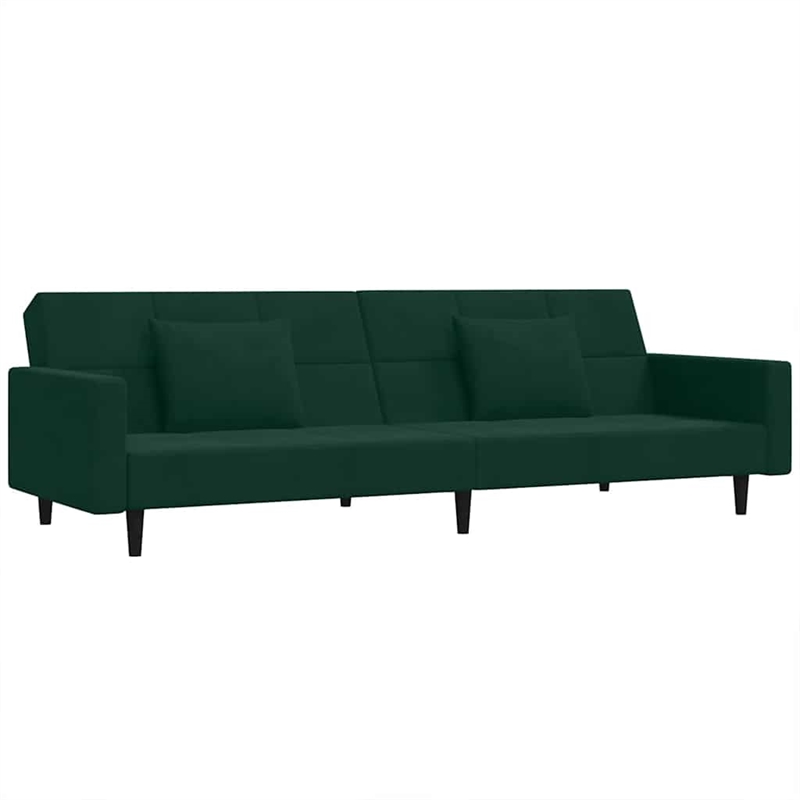 Vidaxl 2-Seater Sofa Bed in Dark Green Polyester Velvet