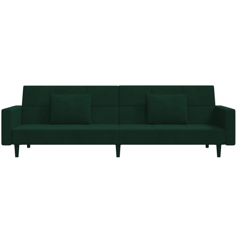 Vidaxl 2-Seater Sofa Bed in Dark Green Polyester Velvet