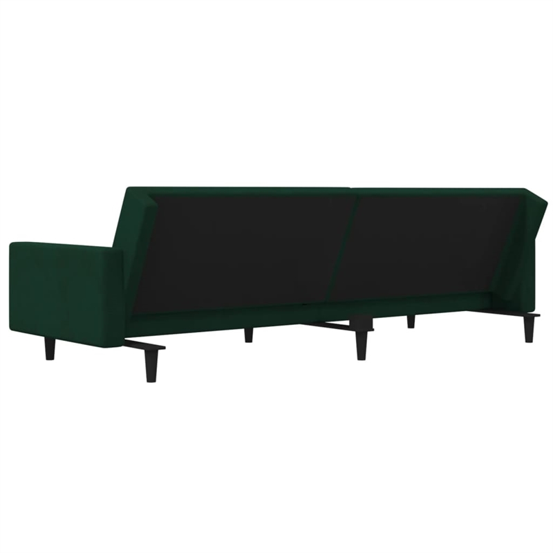 Vidaxl 2-Seater Sofa Bed in Dark Green Polyester Velvet