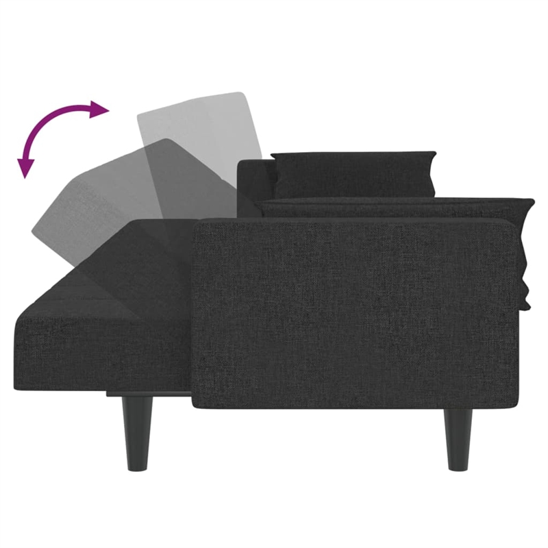 Vidaxl Sofa Bed in Black Fabric