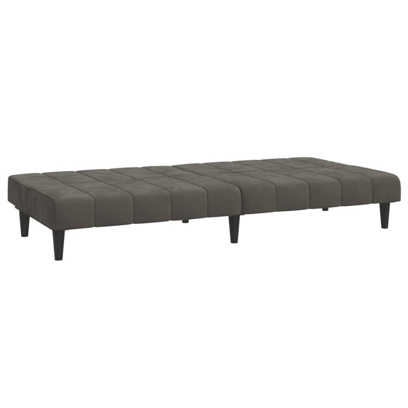 Vidaxl Sofa Bed in Dark Grey Polyester Velvet