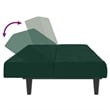 Vidaxl Sofa Bed in Dark Green Polyester Velvet