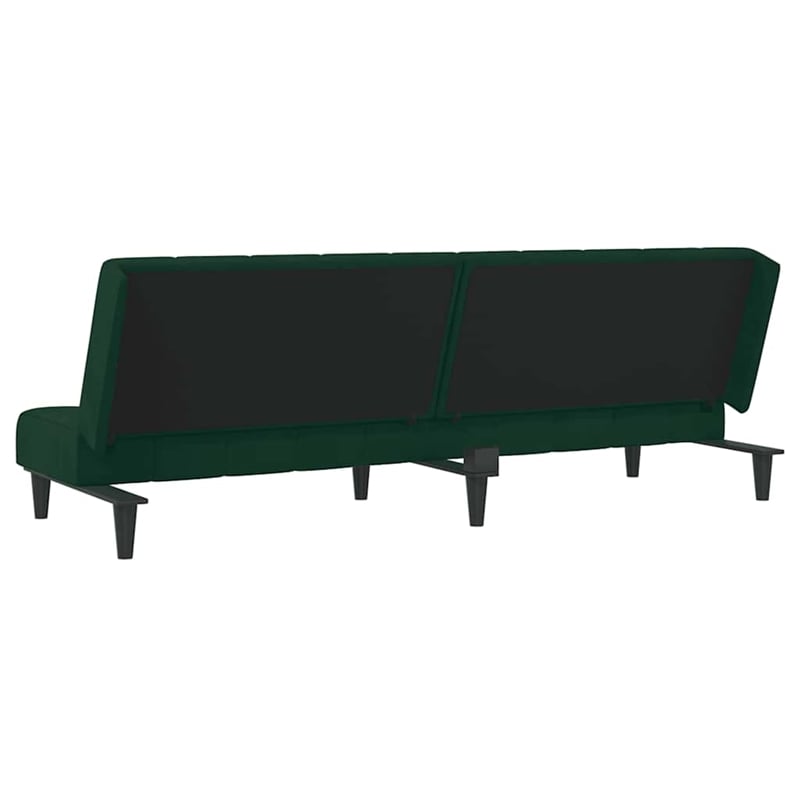 Vidaxl Sofa Bed in Dark Green Polyester Velvet