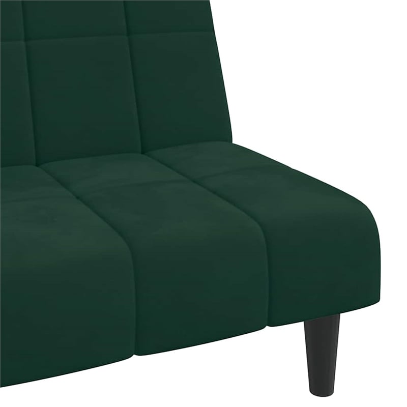 Vidaxl Sofa Bed in Dark Green Polyester Velvet