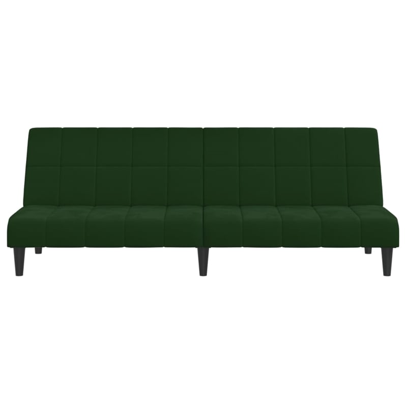 Vidaxl Sofa Bed in Dark Green Polyester Velvet