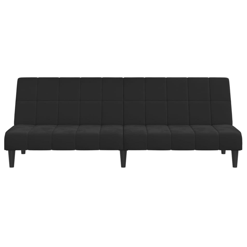 Vidaxl 2-Seater Sofa Bed in Black Polyester Velvet