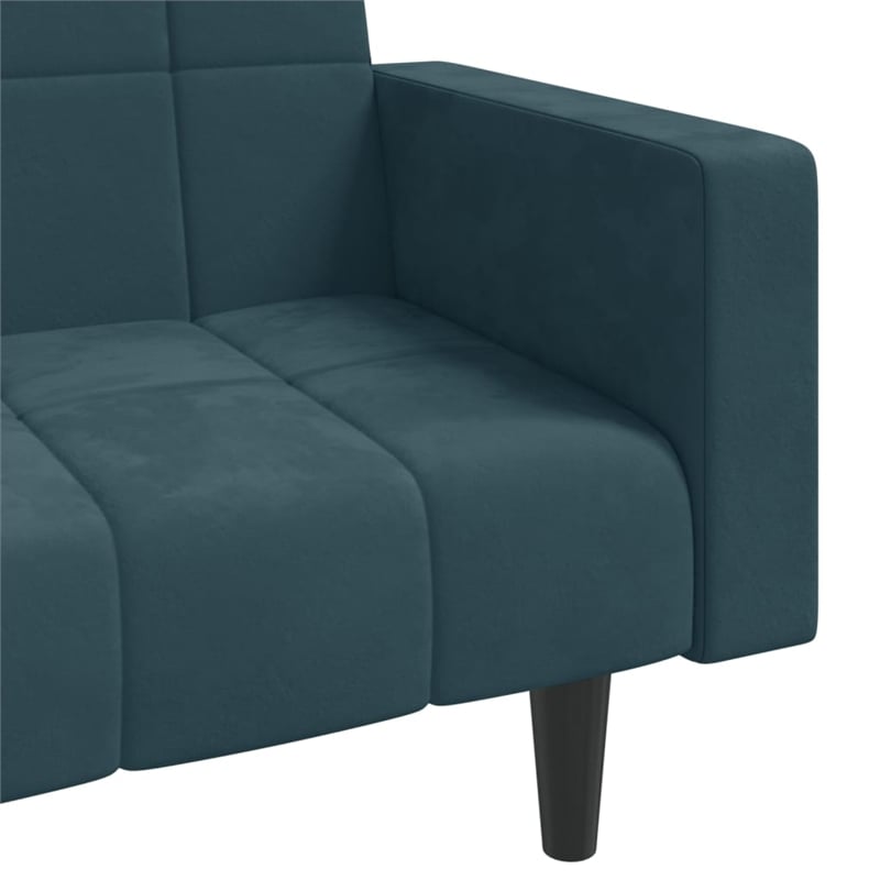 Vidaxl 2-Seater Sofa Bed in Blue Polyester Velvet