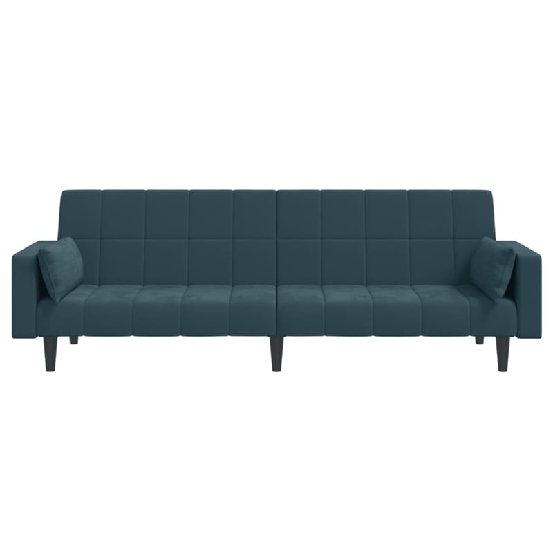 Vidaxl 2-Seater Sofa Bed in Blue Polyester Velvet