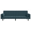 Vidaxl 2-Seater Sofa Bed in Blue Polyester Velvet