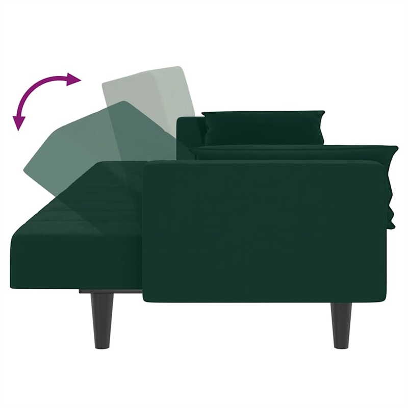 Vidaxl 2-Seater Sofa Bed in Dark Green Velvet